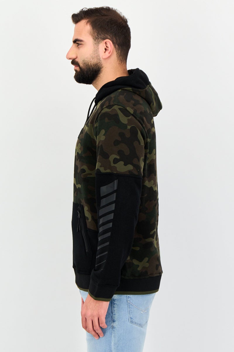 Akademiks Men Camouflage Long Sleeve Hoodie, Multicolor - Image 2