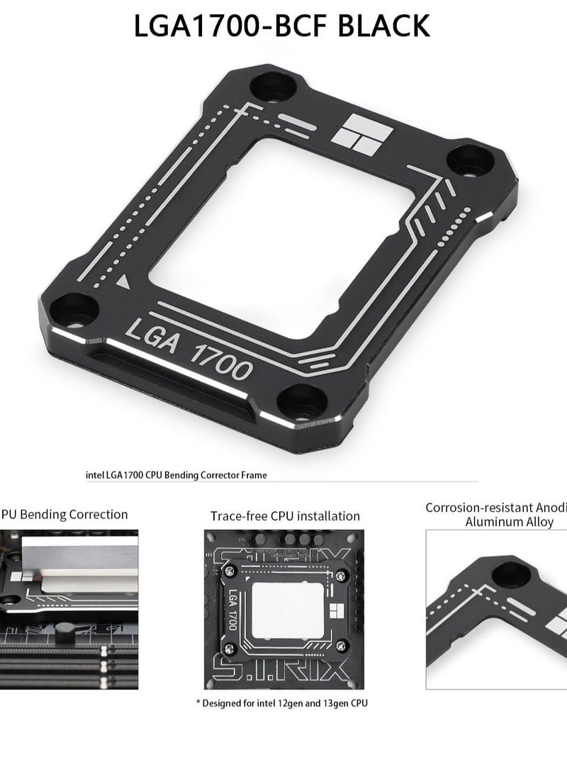 Generic For Intel 12th/13th Gen LGA 1700 Bending Bracket Frame, CPU Snap Replacement Bracket/Aluminum CPU Stress Bending Correction Fixture, Standard for Coolers (Black)  - Image 2
