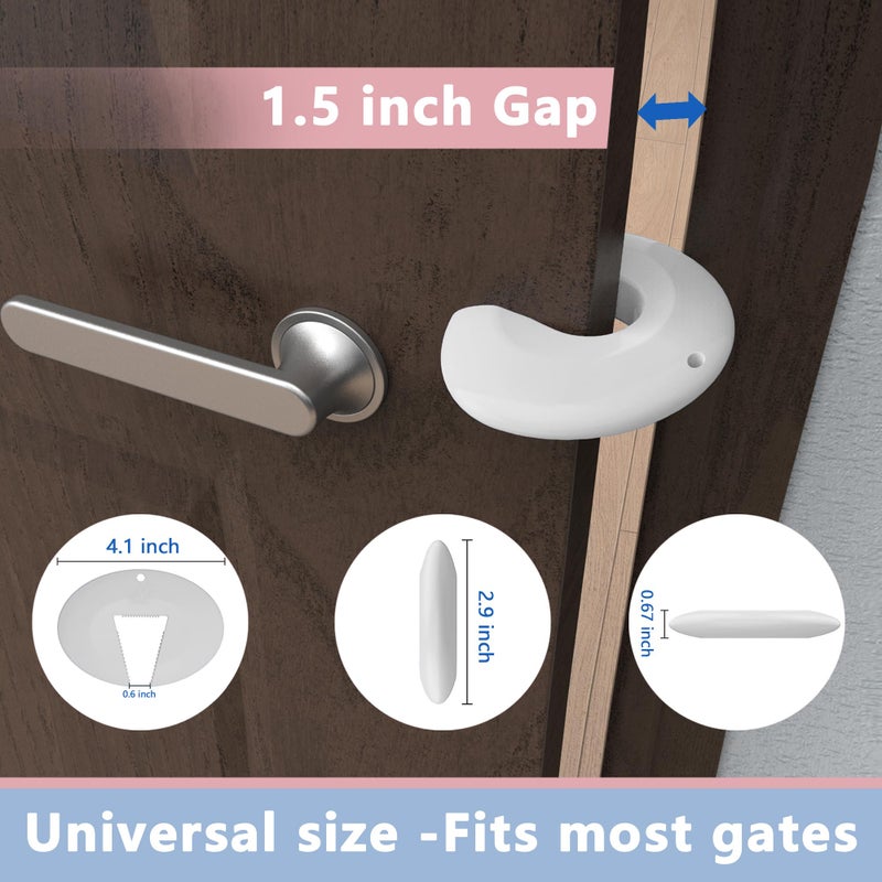Neobay Door Pinch Guard and Door Slam Stopper, Durable Silicone Door Finger Pinch Guard, Prevents Slamming on Heavy Doors, Non-Toxic & Pet Friendly, White, 2 Packs - Image 4