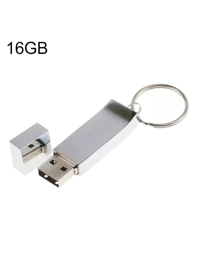 BURAQ Metallic on Key Ring Style USB 2.0 Flash Disk (16GB)(Silver)  - Image 1