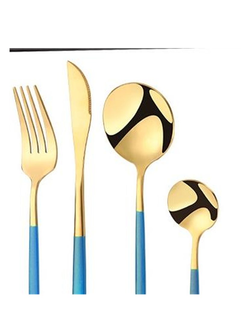 24-piece high-end stainless steel cutlery cutlery gift set with four main pieces knife fork and spoon - Image 4