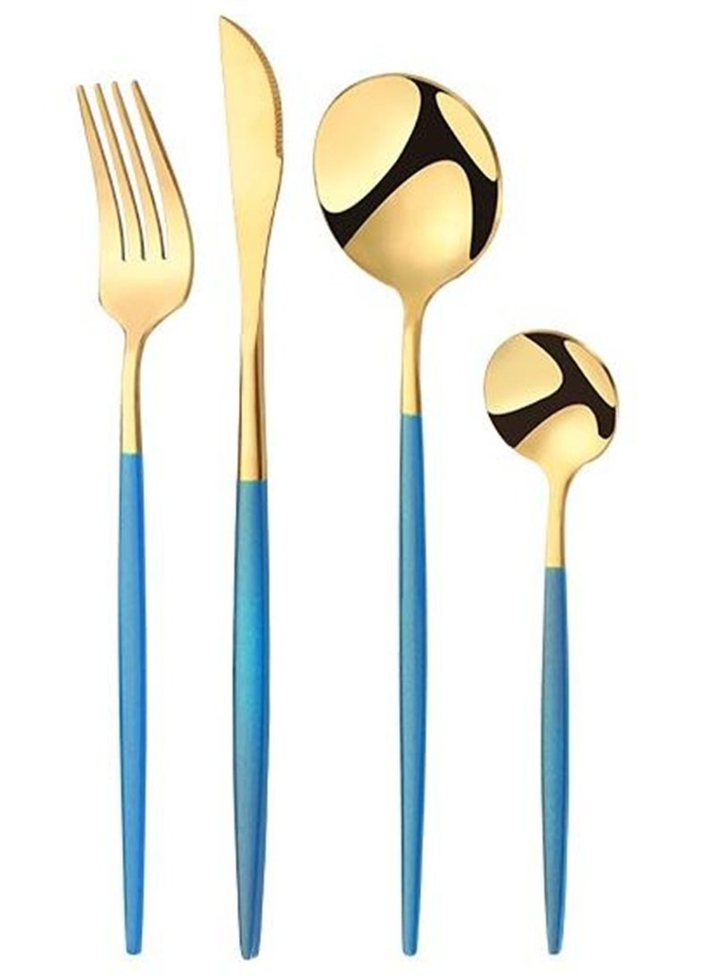 24-piece high-end stainless steel cutlery cutlery gift set with four main pieces knife fork and spoon - Image 3