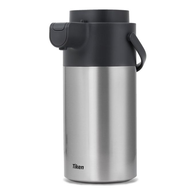 Tiken Airpot Coffee Dispenser with Pump - 135oz/4L Thermal Coffee Carafes for Hot Beverage - Stainless Steel Insulated Coffee Thermos Carafe, Silver - Image 1