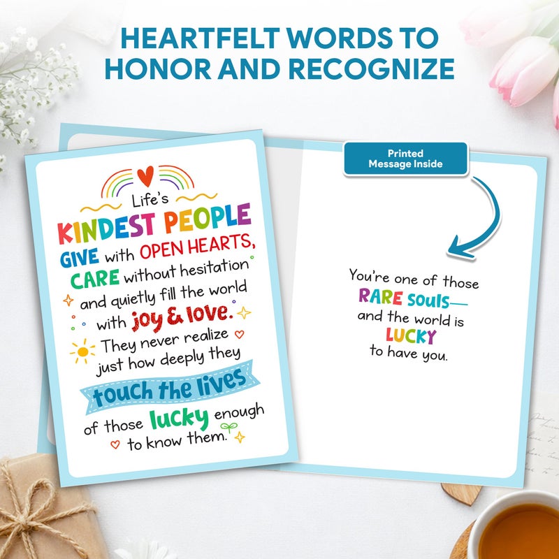 Decorably Glitter 5x7in Individual School Counselor Appreciation Card with Matching Envelope & Stickers for Teacher, Social Workers, & Kindest Person, with Printed Message Inside - Gifting, Mailing - Image 5