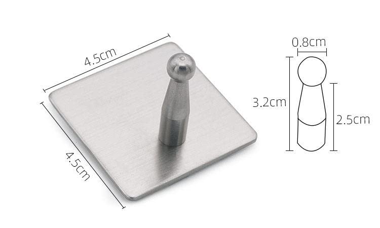 Mockery Mockery Wall Hooks Heavy Duty Metal Wall Hooks for Coat Bathroom Towel Hat Keys Closet Bag Backpack Hanger Farmhouse Adhesive Hooks Heavy Duty Stainless Steel Silver Pack of 2  - Image 2