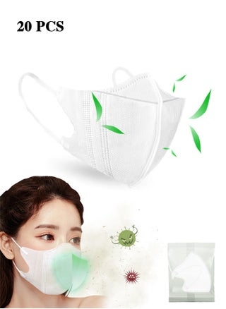 20 Pcs White Disposable Face Masks, 3 Layers Masks Individually Wrapped, with Elastic Ear Loop, Breathable and Comfortable Adult Masks - for Office, Outdoor, Daily Use - pzsku/Z3B2E296656FBC2D8DB28Z/45/1746232433/44a33dbd-cd0c-4c9c-8349-edc762d7684d