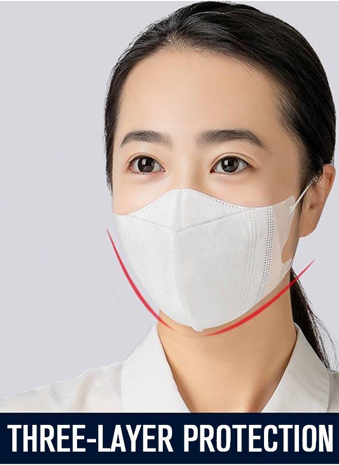 Lemon 20 Pcs White Disposable Face Masks, 3 Layers Masks Individually Wrapped, with Elastic Ear Loop, Breathable and Comfortable Adult Masks - for Office, Outdoor, Daily Use  - Image 4