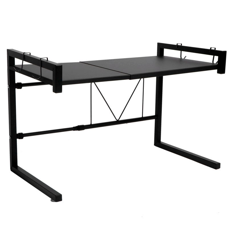 Microwave Oven Rack Adjustable Expandable Telescopic Shelf - Carbon Steel 25 kg Capacity - Kitchen Countertop Organizer for Home Kitchen - Image 2