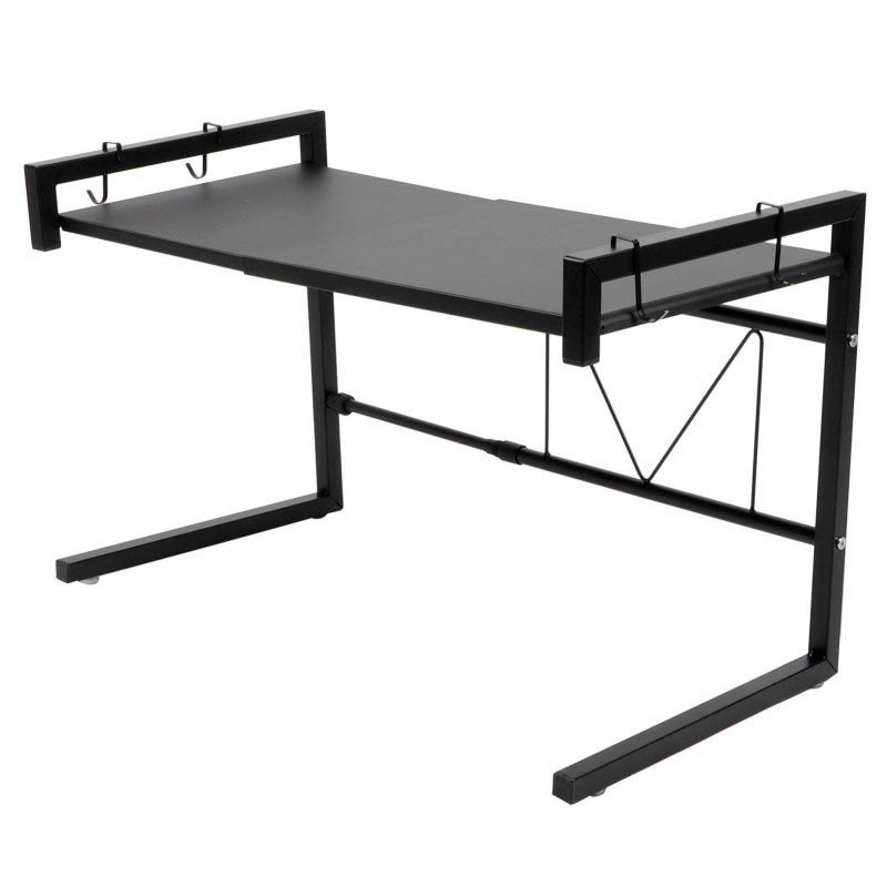 Microwave Oven Rack Adjustable Expandable Telescopic Shelf - Carbon Steel 25 kg Capacity - Kitchen Countertop Organizer for Home Kitchen - Image 1