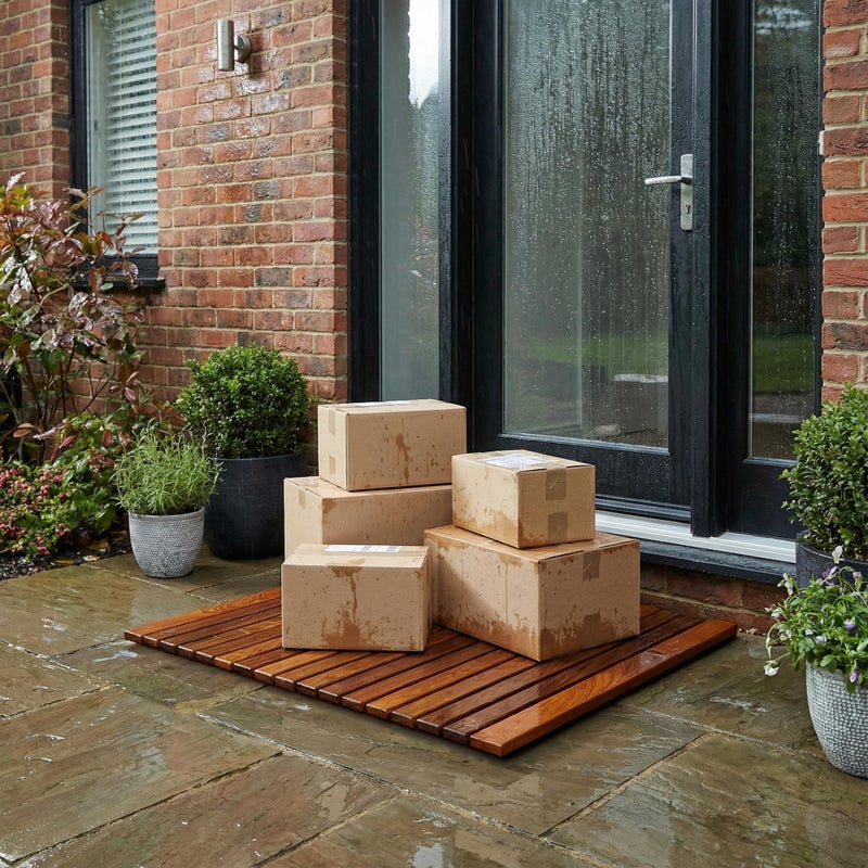 Bare Decor Lykos String Spa Shower Mat in Solid Teak Wood Oiled Finish, Large - Image 5