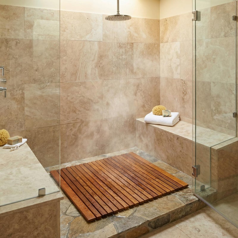 Bare Decor Lykos String Spa Shower Mat in Solid Teak Wood Oiled Finish, Large - Image 3