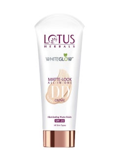 LOTUS HERBALS Lotus Herbals Whiteglow Matte Look All In One Dd Creme Spf 20, Natural Beige (Day Cream), 30g  - Image 1