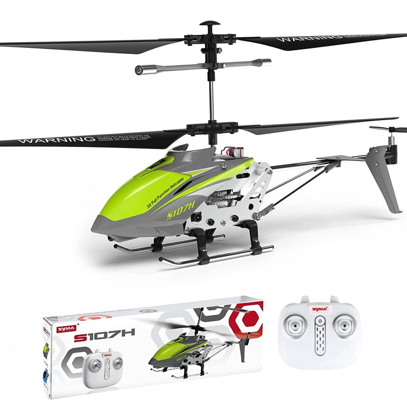 طائرة هليكوبتر عن بعد Cheerwing SYMA S107H ميني RC مع جيروسكوب، وظيفة تثبيت الارتفاع، إقلاع وهبوط بضغطة زر للبالغين والأطفال، أخضر
