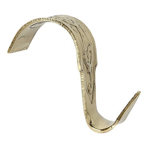 A29 Set of 6 Picture Rail Hooks, Molding Hooks, Picture Solid Brass Heavy Duty Rail Hanging Hook, Frame Polished Lacquered Finish - Image 4