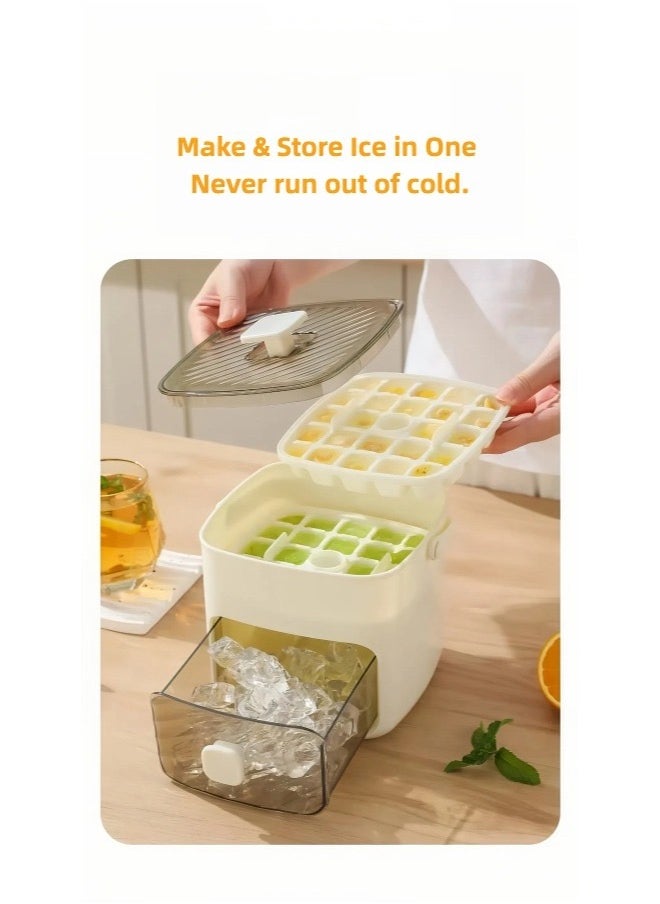 Generic - Quick-Freeze Dual-Layer Press Ice cube Tray Easy Press Ice Container Ice Bucket Kits Ice Tong - Image 1