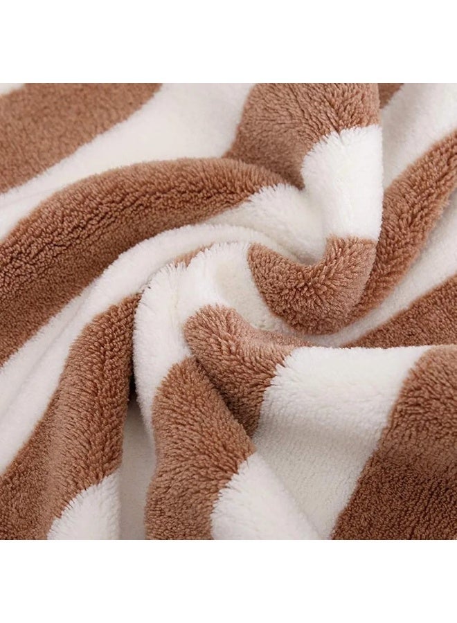 Highly absorbent, quick-drying, eco-friendly woven microfiber towel with a striped design - Image 2