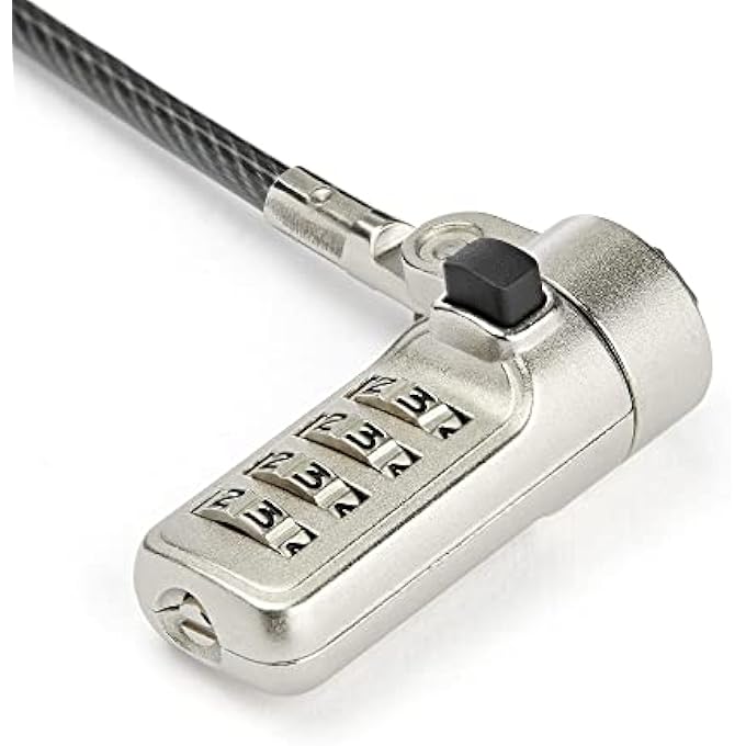 rayihni .COM 6.5FT (2M) LAPTOP CABLE LOCK - 4-DIGIT COMBINATION LAPTOP/DESKTOP SECURITY CABLE LOCK FOR WEDGE SLOT COMPUTERS - ANTI-THEFT VINYL-COATED STEEL COMBO CABLE LOCK - PORTABLE (LTLOCKNBL) - Image 2