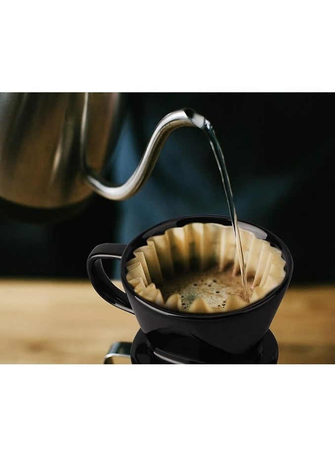 Jarrah 0.1 cup black Kalitta-style flat ceramic drip funnel for specialty coffee - Image 1