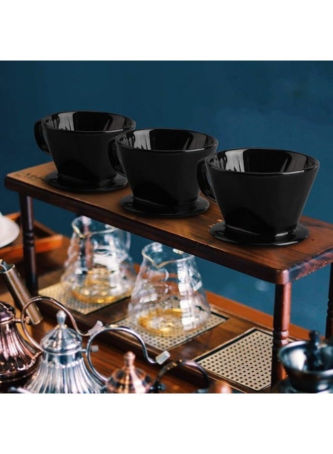 Jarrah 0.1 cup black Kalitta-style flat ceramic drip funnel for specialty coffee - Image 5
