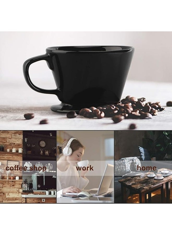 Jarrah 0.1 cup black Kalitta-style flat ceramic drip funnel for specialty coffee - Image 4