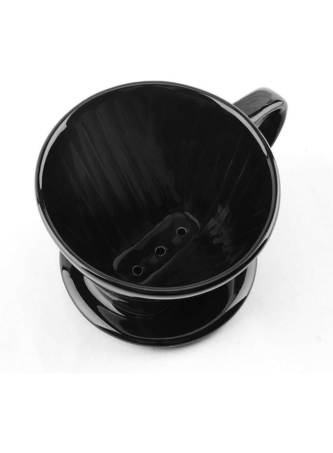 Jarrah 0.1 cup black Kalitta-style flat ceramic drip funnel for specialty coffee - Image 3
