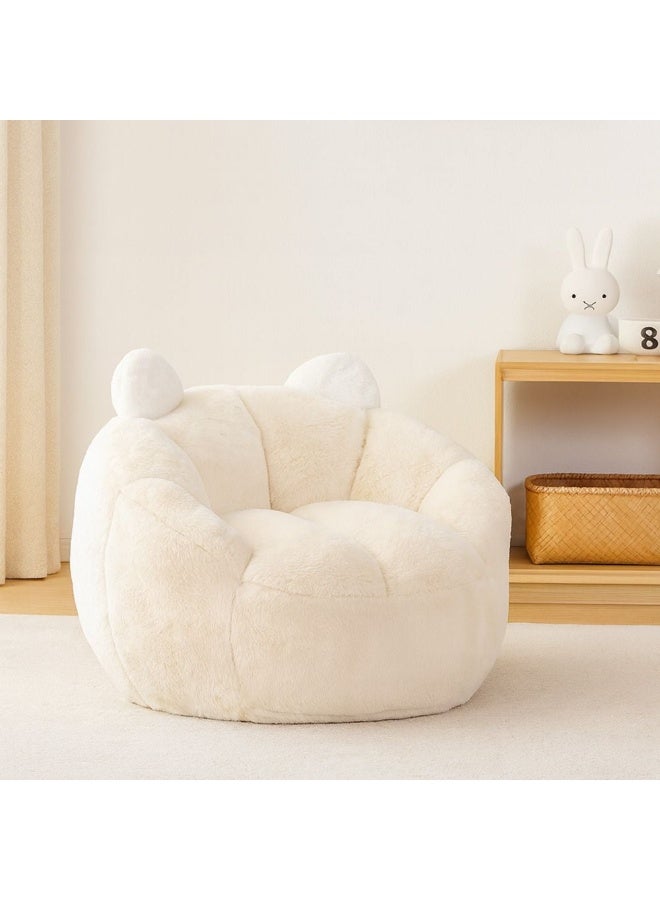 DANUBE HOME Mini Kids Lounger – Cozy, Stylish Lounge Chair For Toddlers, Perfect For Bedroom, Playroom, Or Reading & Relaxing – Light Beige - Image 1