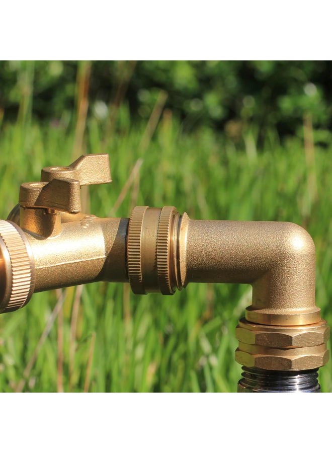 YELUN Garden Hose Elbow Connector 90 Degree Solid Brass Pipe Fittings Hose Elbow -Eliminates Stress and Strain On RV Water Intake Hose Adapter 3/4" FHT x 3/4" MHT (90 Degree Hose Elbow) - Image 4
