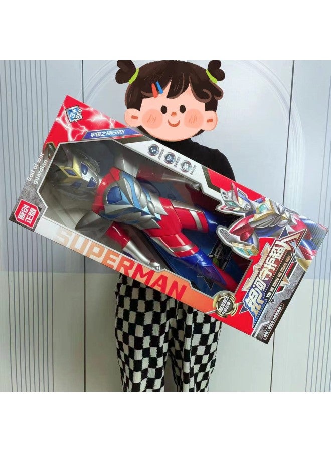 Boy's Gift Box Galaxy Guardian Superman Acousto-optic Robot Model Children's Toy Enrollment Stall Gift Wholesale-Color:181-32a Second Generation Super Superman - Image 1