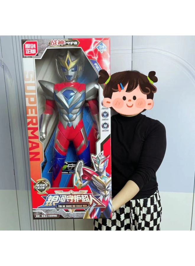 Boy's Gift Box Galaxy Guardian Superman Acousto-optic Robot Model Children's Toy Enrollment Stall Gift Wholesale-Color:181-32a Second Generation Super Superman - Image 2