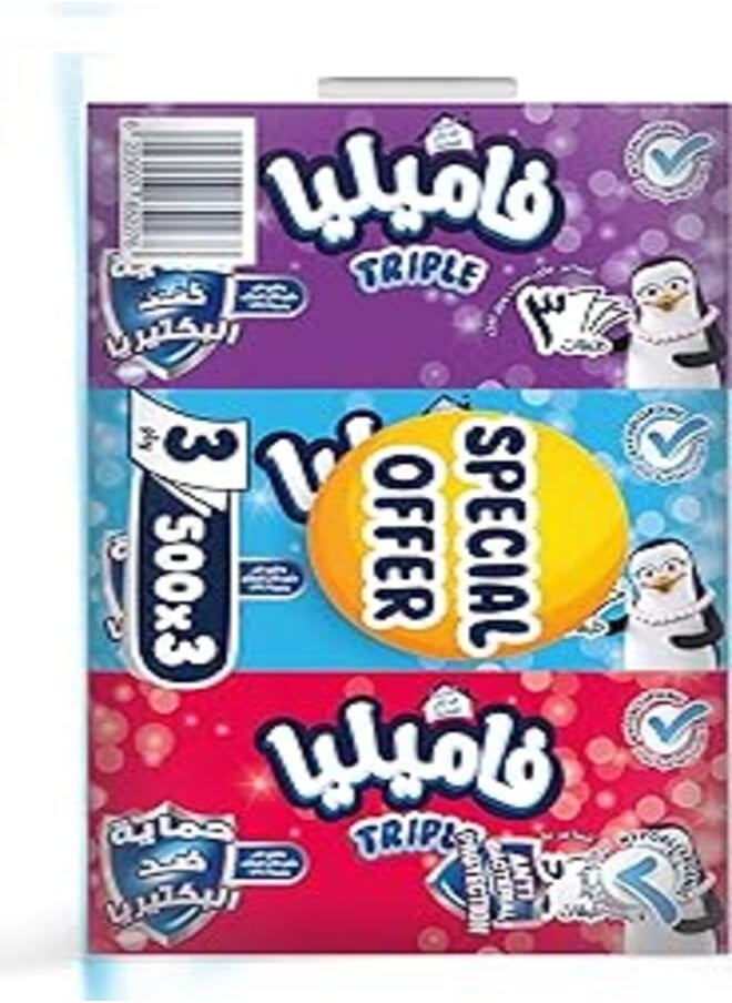 Familia Familia Facial Tissue - PE MultiPack - 3 Ply - 500 X 3 