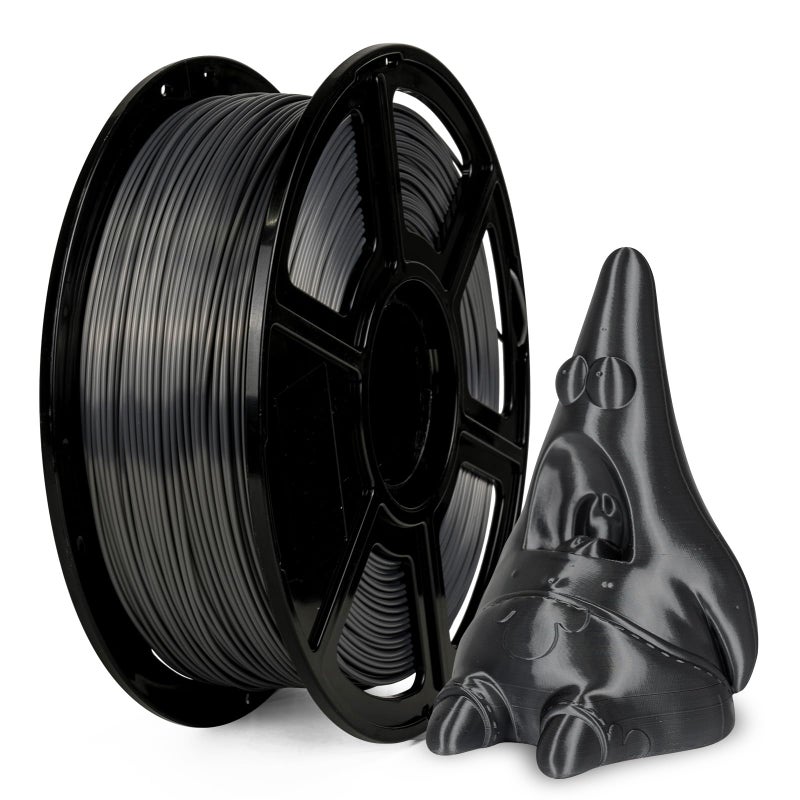 Flashforge 3D Printer Filament Silk PLA 1.75mm 1kg Spool-Dimensional Accuracy +/- 0.02mm (Metal Grey) - Image 1