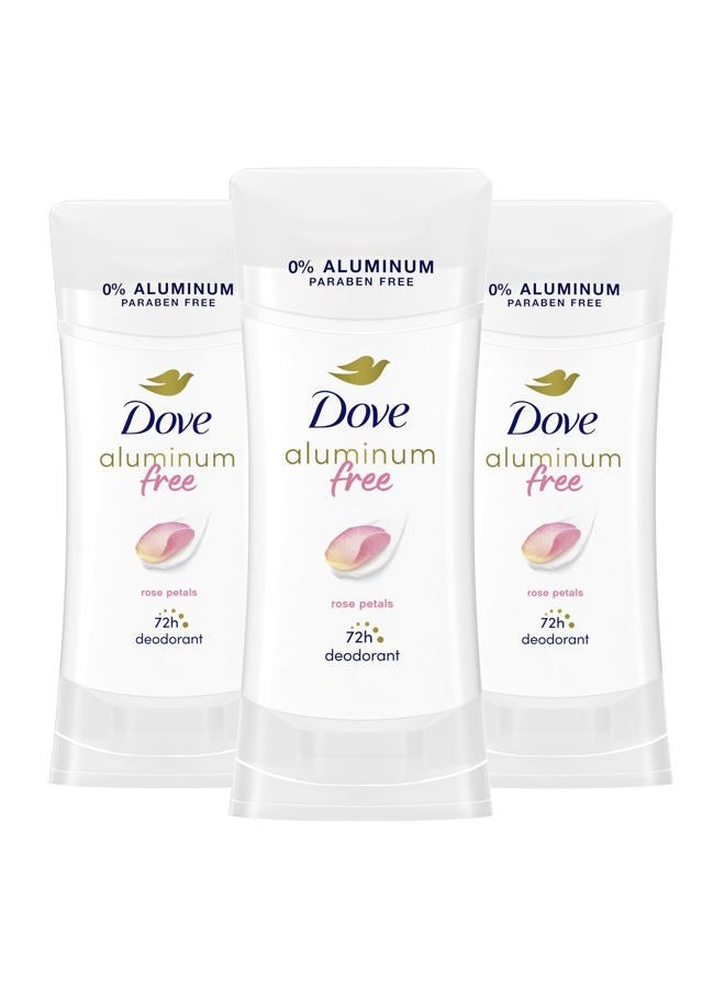 Dove 0% Aluminum Deodorant Stick Rose Petals 3 Count Non-irritating Deodorant for Underarm Care Kindest Aluminum Free Deodorant 2.6 oz - Image 1
