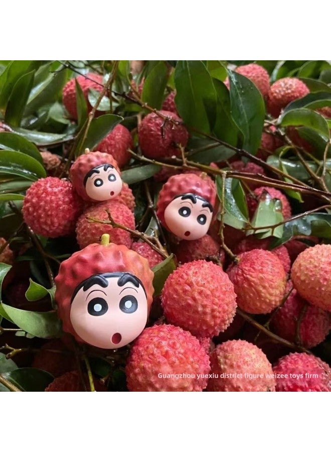Crayon Shin Chao Play Cute Funny Fruit Series Apple Banana Orange Litchi Pear Cherry Hand-made-Color:Orange Small New  - Image 2