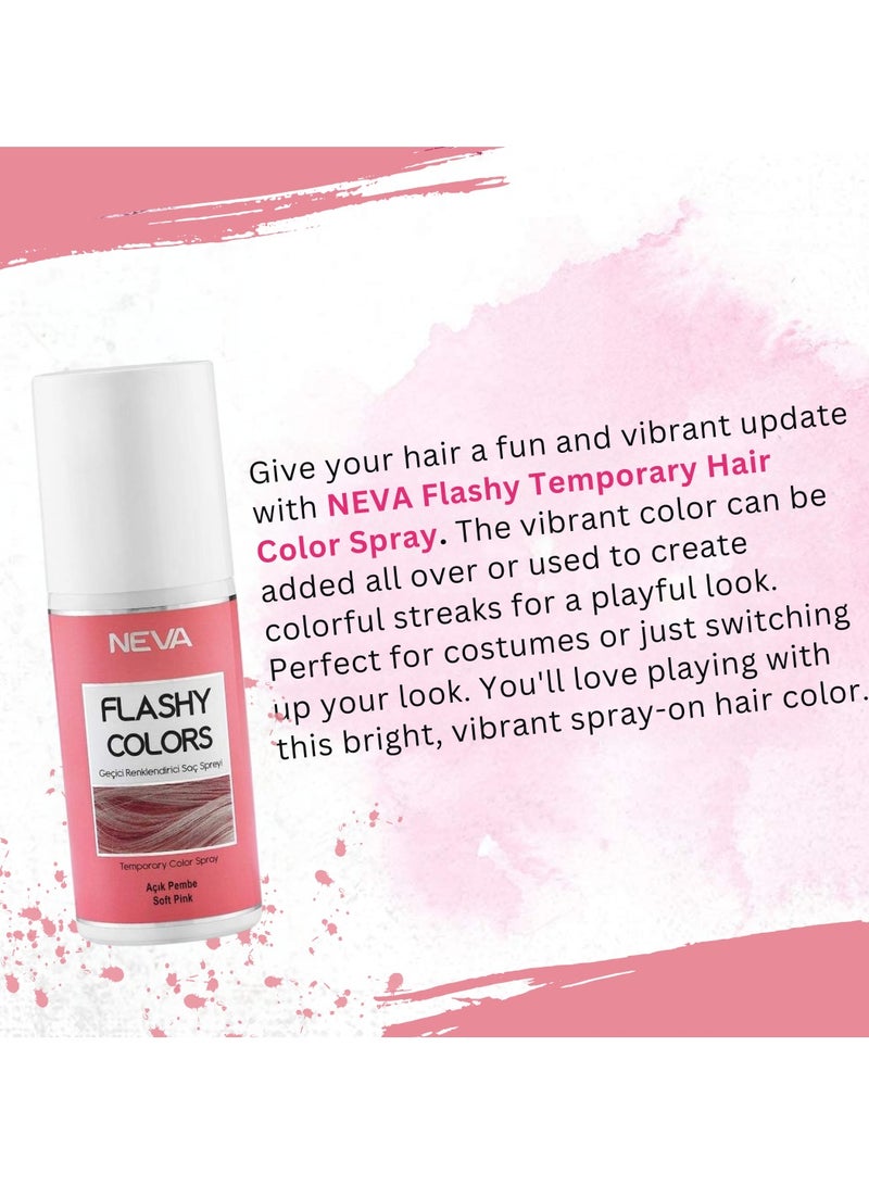 NEVA Flashy Hair Colors Temporary Hair Color Spray - 75ml - SOFT PINK - Image 2