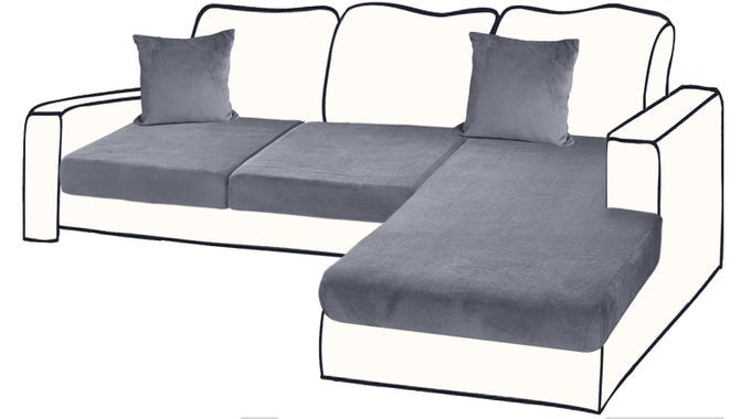 BTWA SECTIONAL COUCH COVERS FOR 3PIECE SEAT CUSHION VELVET SEPARATE L SHAPE COUCH COVER STRETCH SOFA SLIPCOVER WITH 2 PIECES PILLOWCASES FURNITURE PROTECTOR SOFA 2 SEATER 1 CHAISE DARK GREY