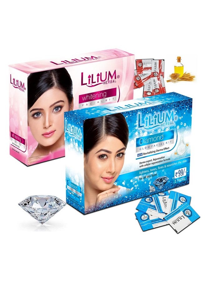 Lilium Diamond & Whitening Facial Kit Pack of 2 For Nourishes Skin, Luminous & Radiant Complextion, 60g - Image 1