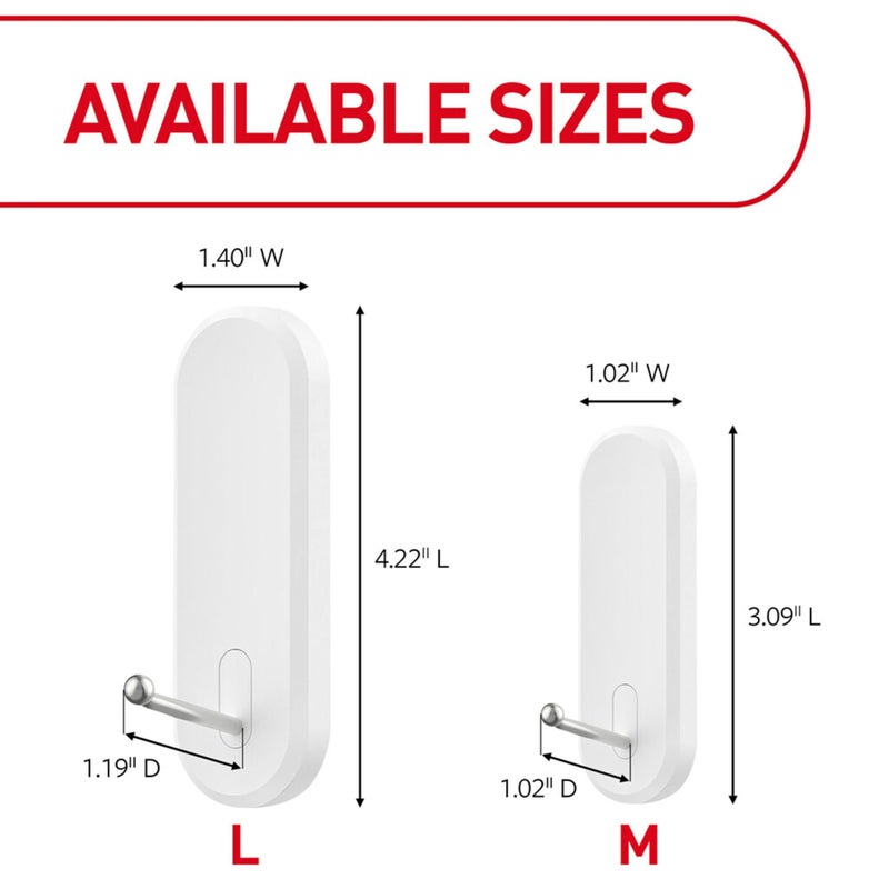 Command Large Wire Hooks, Holds up to 5 lb, 4 Hooks and 8 Strips, Damage-Free Hanging Wall Hook with Adhesive Strips, No Tools Great for Hanging, Organization and Storage - Image 2