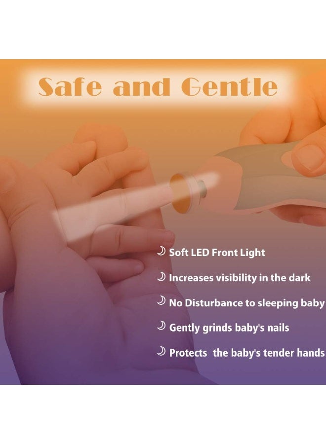 Consevisen Baby Nail Trimmer Electric Nail File Baby Nail Clippers, 20 in 1 Safe Nail Filer Grinder Kit for Newborn Infant Toddler Kids or Adults Toes Fingernails Care Trim Polish, Led Light and Grinding Heads - Image 5