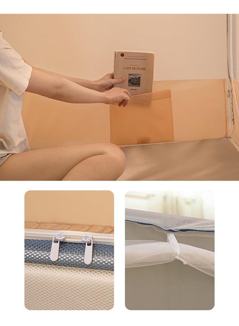 73Hours Mosquito Bed Net 4 Corners Post Canopy for Babies  Adults with 3 Side Opening and Anti-drop Bottom - Image 5