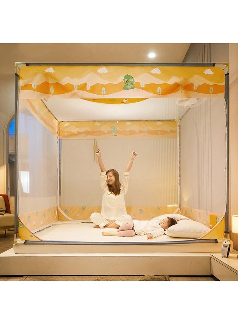 73Hours Mosquito Bed Net 4 Corners Post Canopy for Babies  Adults with 3 Side Opening and Anti-drop Bottom - Image 1