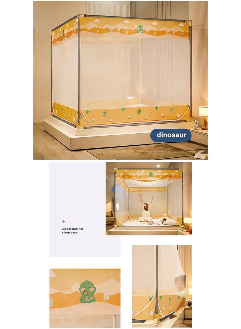 73Hours Mosquito Bed Net 4 Corners Post Canopy for Babies  Adults with 3 Side Opening and Anti-drop Bottom - Image 2