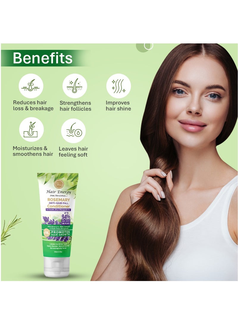 Hair Energy Hair Energy Rosemary Anti-Hairfall Conditioner | Up to 94% Stronger Hair | Shiny, Soft & Manageable Hair | Rosemary, Mint and Fenugreek (Methi) | Helps Reduce Hairfall | Paraben-free | 200 ml  - Image 5