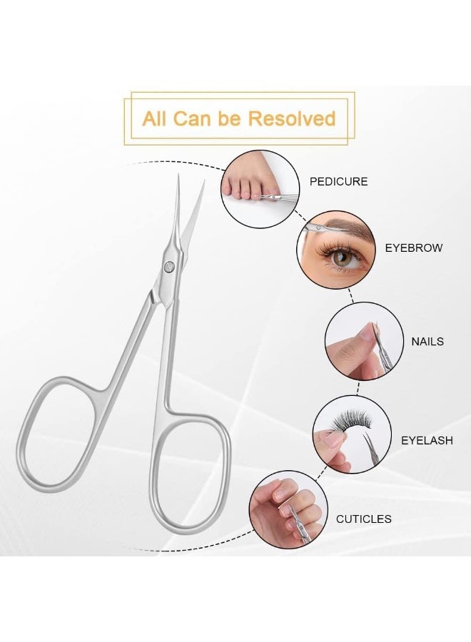 fantasize Professional Stainless Steel Curved Cuticle Scissors Sharp Dead Skin Manicure Tool for Trimming Eyebrows Nose Hair Finger Toe Nail Care - Image 3