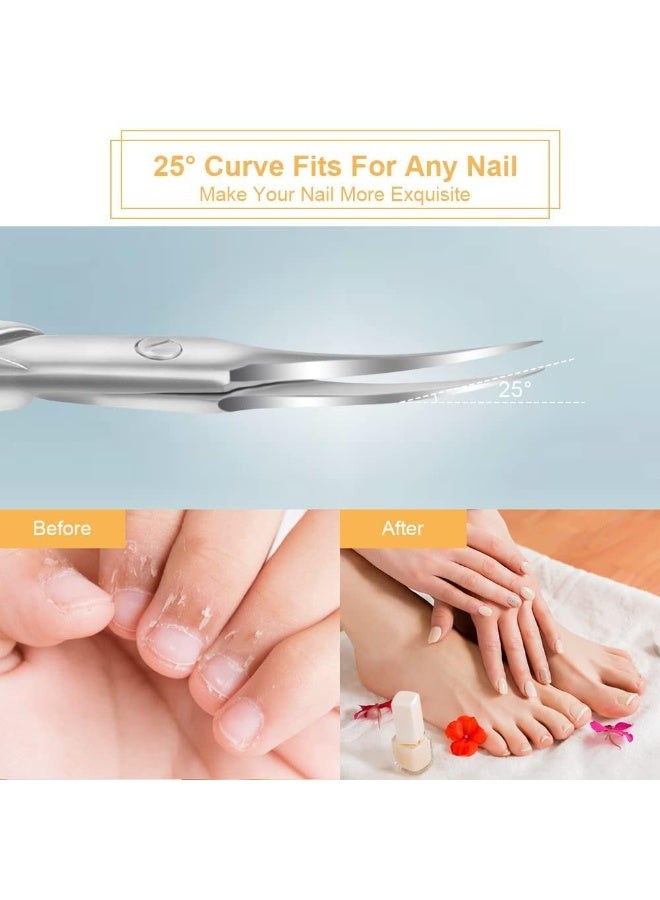 fantasize Professional Stainless Steel Curved Cuticle Scissors Sharp Dead Skin Manicure Tool for Trimming Eyebrows Nose Hair Finger Toe Nail Care - Image 5