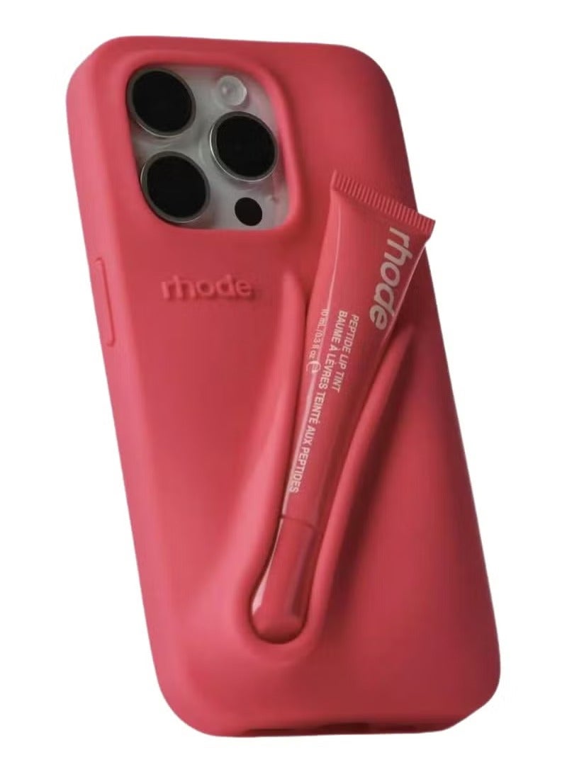 rhode Silicone Lip Holder for Cell Phone, Lip Gloss Adhesive Sleeve for Phone, Lip Holder Stick-on Phone Case, Back Stick On Holder for iPhone Phones（GUAVA SPRITZ） - Image 1