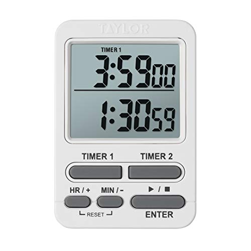 Taylor Dual Event Digital Timer wClock White