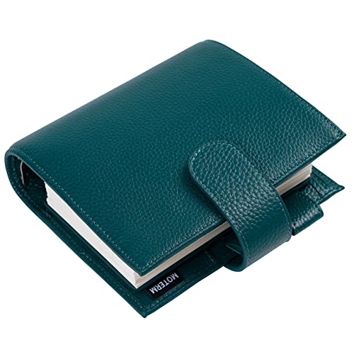 Moterm Pocket Luxe Rings Planner - Genuine Leather Binder Organizer (Pebbled-Deep Teal, 30mm Ring) - Image 1