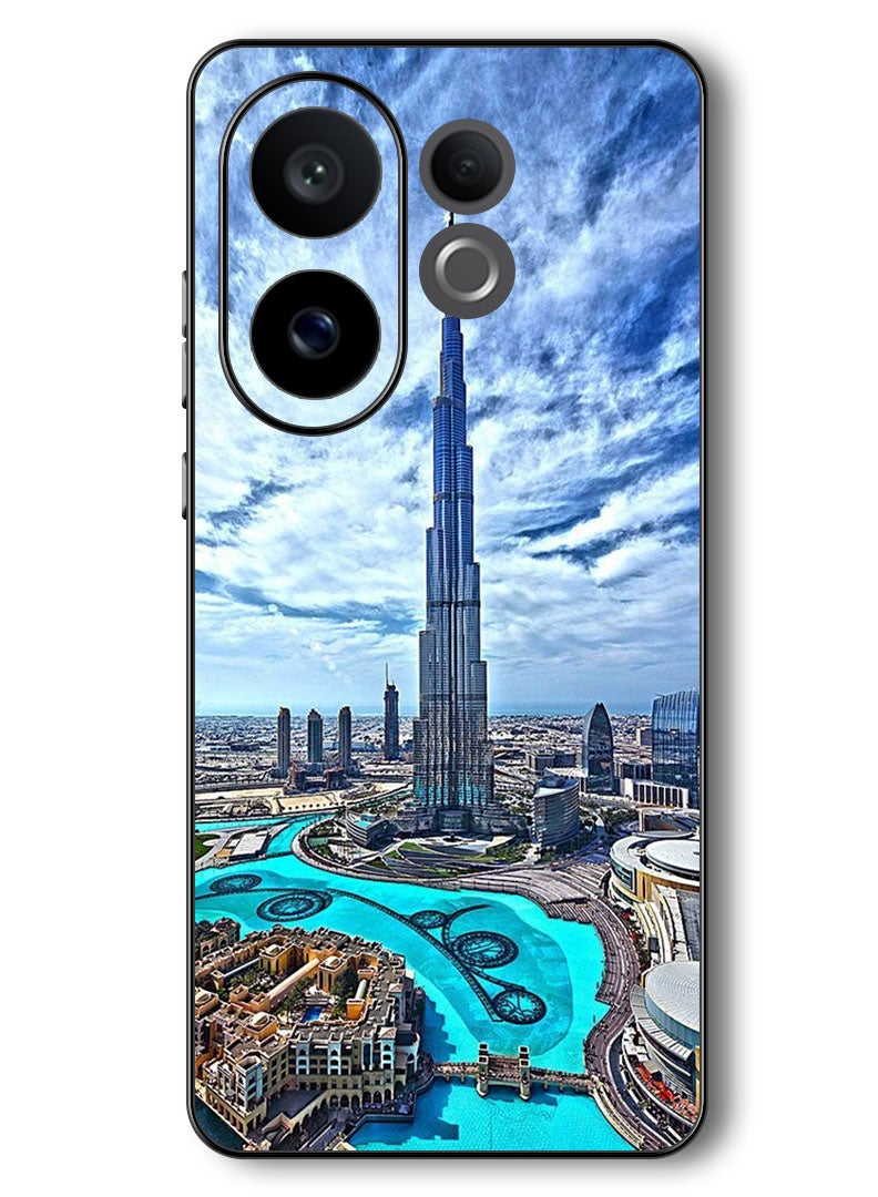 Theodor Case Compatible with Vivo V60 6.77 Inch Protection Shockproof Bumper Cover Burj Khalifa in Day - Image 1