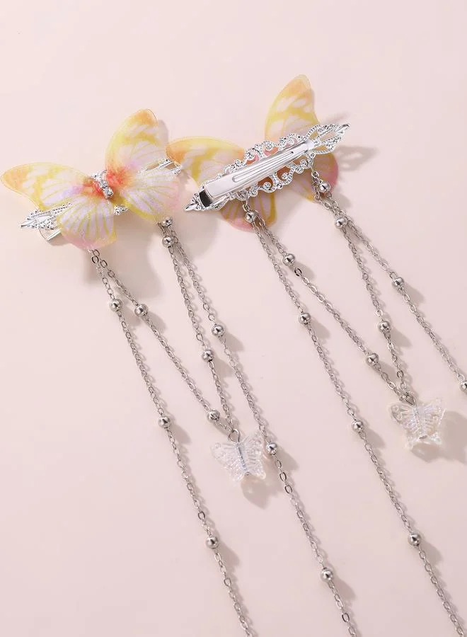 Take Two  Set of 2 -  Color Block Colored Butterfly Hair Clip for Women | Best Price UAE