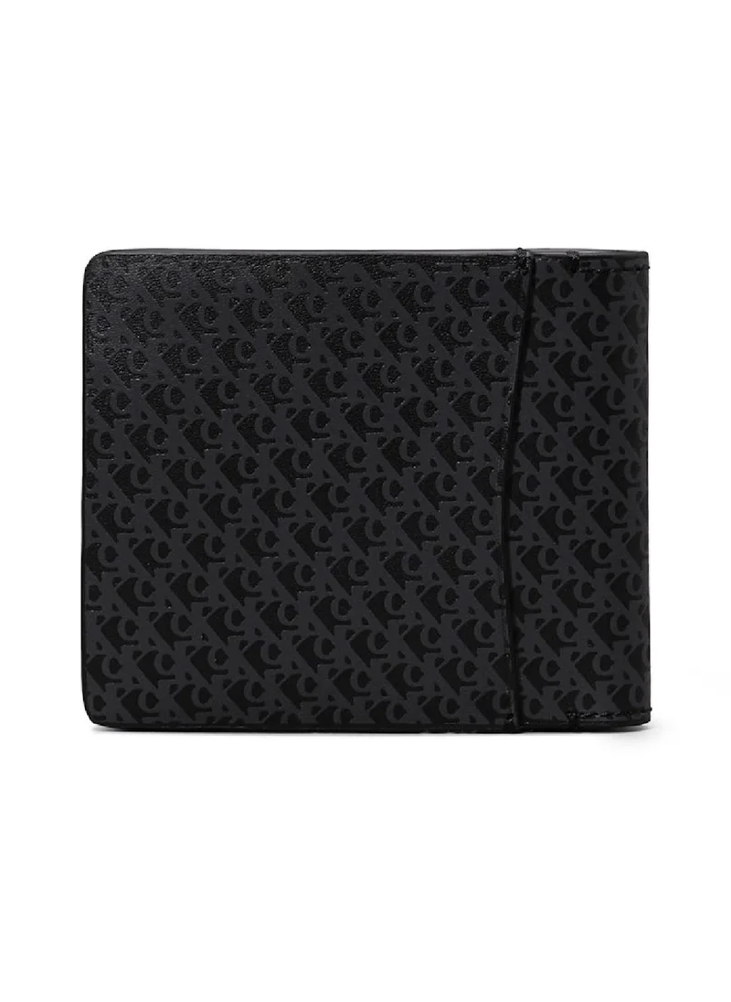 Calvin Klein Jeans Men's Logo Leather Billfold Wallet, Black - Leather